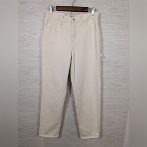 J Crew Straight Leg Ecru Cream Denim Carpenter Painter Jeans High Rise Cotton